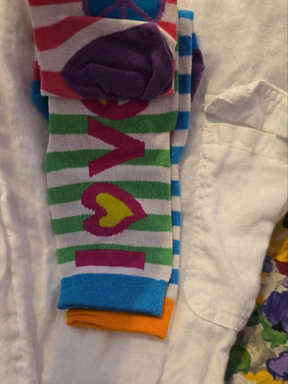 Girls'‎ Striped Pink & White Socks - 3 Pack
